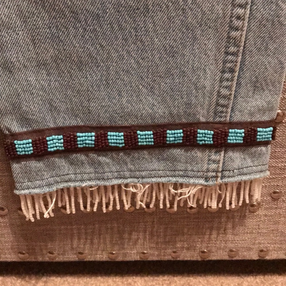Bebe beaded sequin Levi 501 jeans - Picture 3 of 11